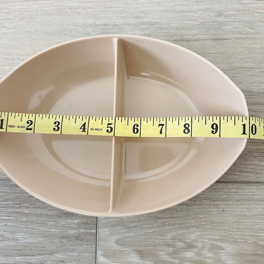 Oneida Vintage Pink Melmac Melamine Divided Serving Bowl Dish MCM Mid Century